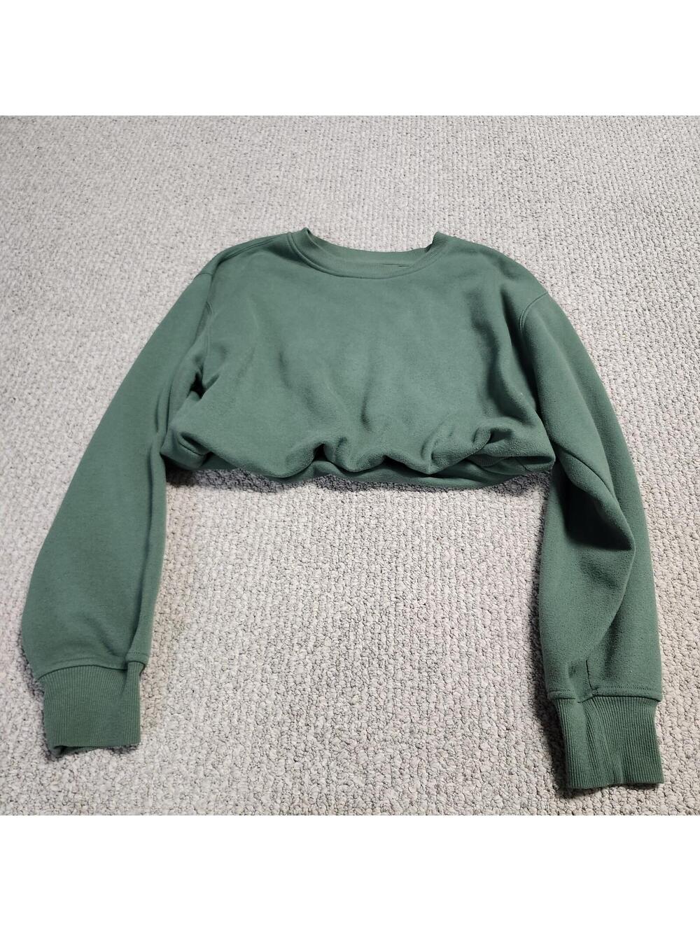 Pacsun Cropped Sweatshirt Green Size Medium